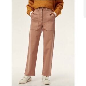 Aritzia Wilfred Free Modern Utility High Rise Straight Leg Tan Pants Size 4